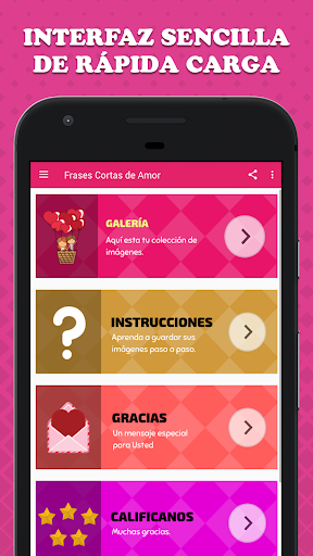 Android application Frases Cortas de Amor screenshort