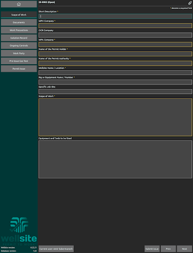Wellsite Permit to Work