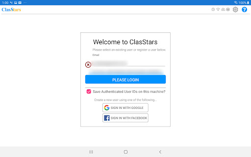 Android application classtars screenshort