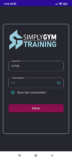 Android application SIMPLYTRAINING screenshort