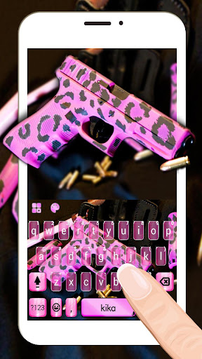 Android application Pink Girly Gun Keyboard Theme screenshort