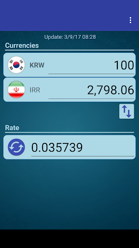 Android application S Korea Won x Iranian Rial screenshort