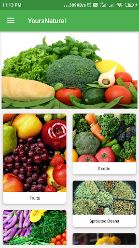 Android application Yours Natural screenshort