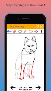كيفية رسم الكلب خطوة بخطوة