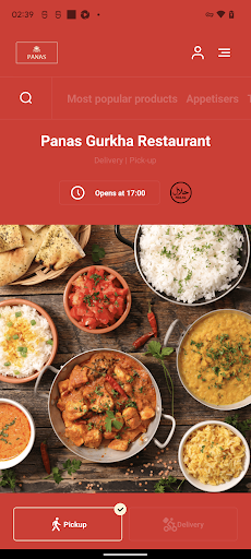 Android application Panas Gurkha Restaurant screenshort