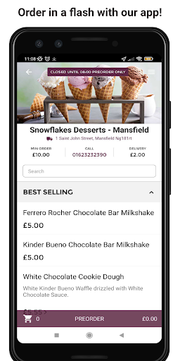 Android application Snowflakes Desserts screenshort