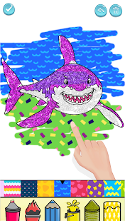 Baby Shark Coloring Book Glitter