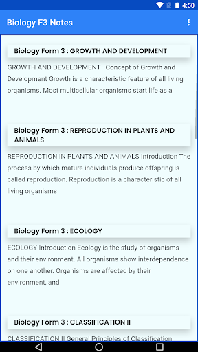 Android application Biology Form 3 notes screenshort