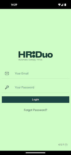 Android application HR Duo Go screenshort