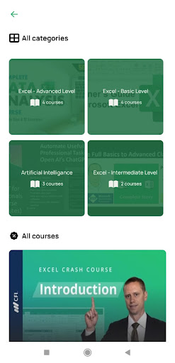Android application VistaCourses: Excel Up Now screenshort
