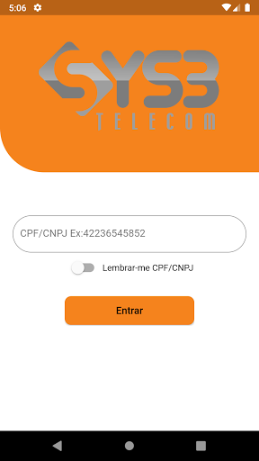 Android application Sys3 Telecom screenshort