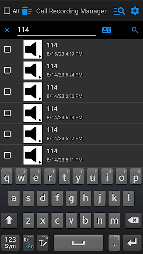 Call recording manager Screen 2