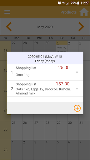Grocery shopping list Screen 2