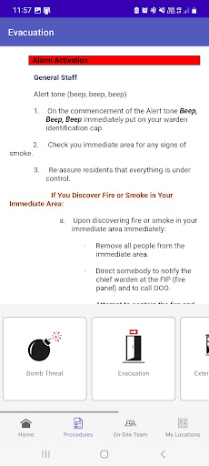 Evac One | Onsite Screen 3