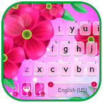 Bright Pink Floral Keyboard Background Apk