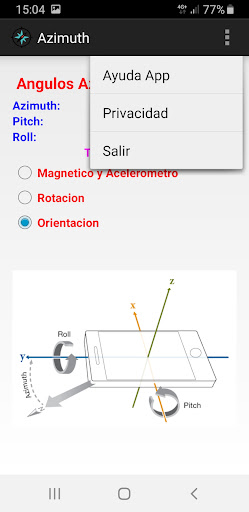 Angulos Azimuth Pitch Roll Screen 2