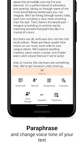 Screenshot of Audio Writer: Speech to Text