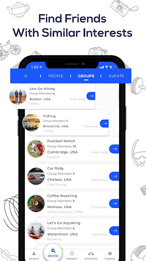 Android application GatheRRinG: Meet new people wi screenshort