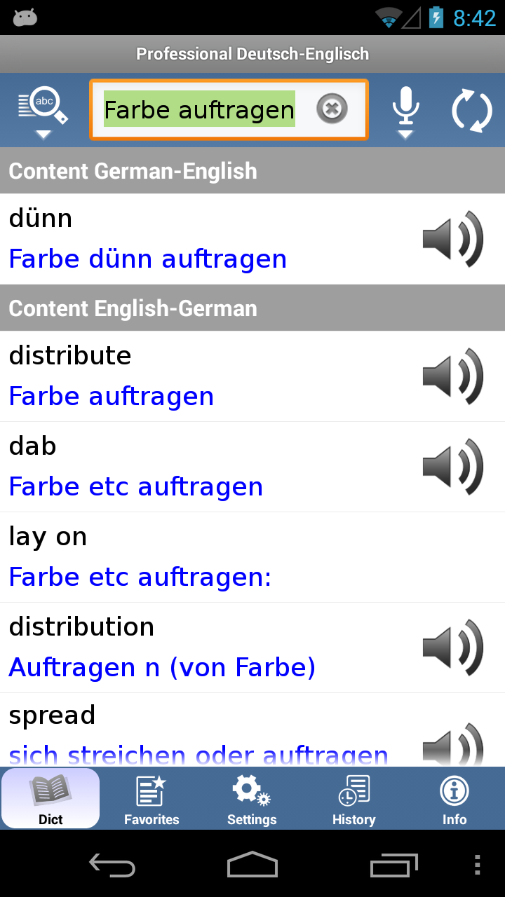 Android application German English Translator Dictionary Professional screenshort