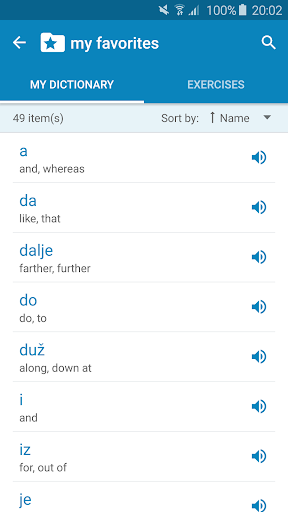 Bosnian-English Dictionary Screen 3