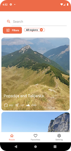 Android application Tracking Travel screenshort