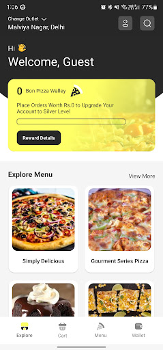 Android application Bon Pizza screenshort