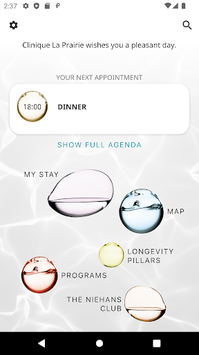 Android application Clinique La Prairie Guest screenshort