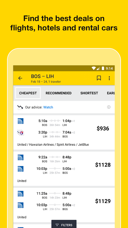 Cheapflights: Flights & Hotels - 204.2 - (Android)
