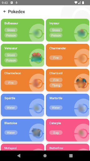 Android application Pokedex RN screenshort