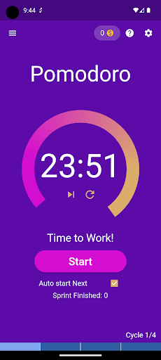 Android application LevelUp - Pomodoro screenshort