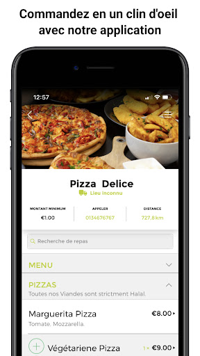 Android application Pizza Delice screenshort