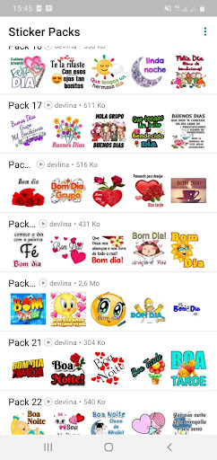 Android application Figurinhas Bom dia Boa Noite screenshort