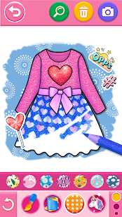 Glitter dress coloring and drawing book for Kids 5.0 Screenshots 1