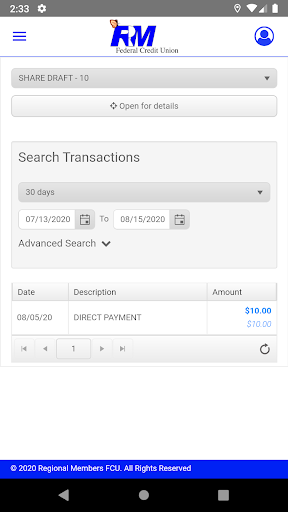 Regional Members FCU Mobile Screen 3