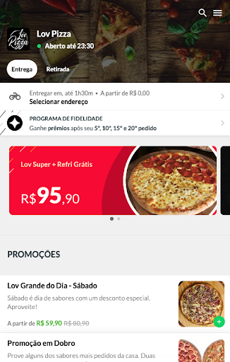 Android application Lov Pizza Delivery screenshort