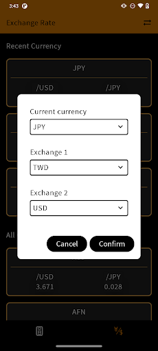 Travel Currency Calculator Screen 2