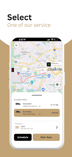 Charlotte Black Car Service Screen 3