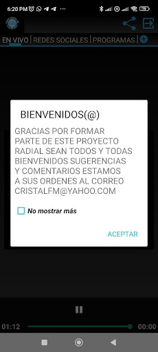 Radio Cristal FM Screen 2