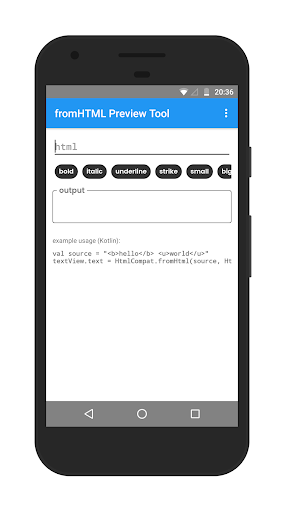 Android application From HTML Text View Preview - screenshort