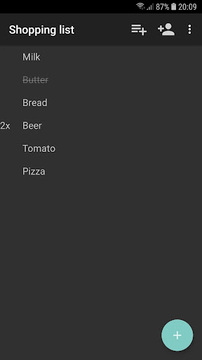 Shopping list Screen 3