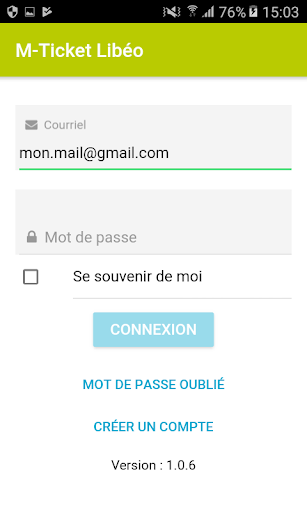 Android application M-Ticket Libéo screenshort