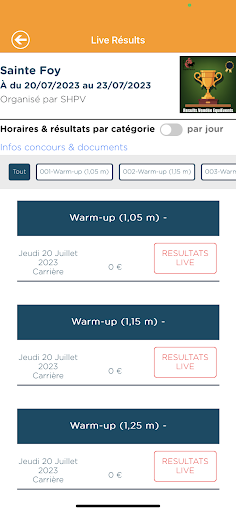 Results Vendée EquiEvents Screen 2