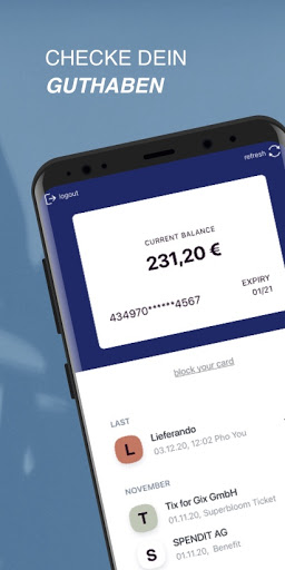 Android application My SpenditCard screenshort