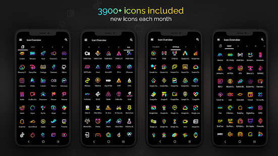 Retro Mode - Icon Pack (Neon) Screenshot
