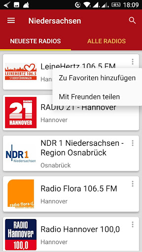 Radiosender aus Niedersachsen Screen 2