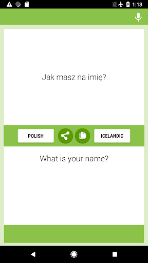Android application Polish-Icelandic Translator screenshort