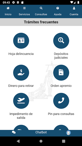 Android application Poder Judicial screenshort