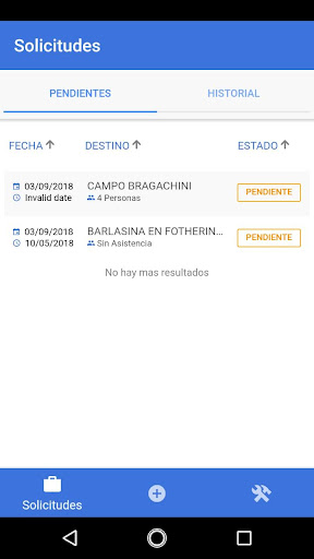 Android application AGD Solicitudes screenshort
