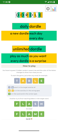 Android application Dordle screenshort