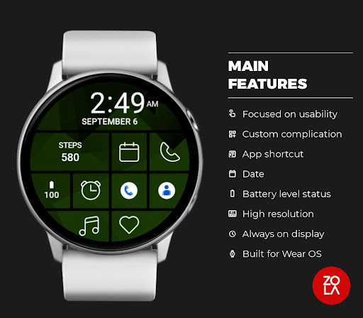 Green Black Tile Watch Face Screen 2